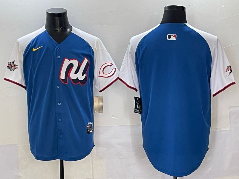Men Cincinnati Reds Blank Blue white All star 2025 Nike MLB Jersey style 01->miami marlins->MLB Jersey